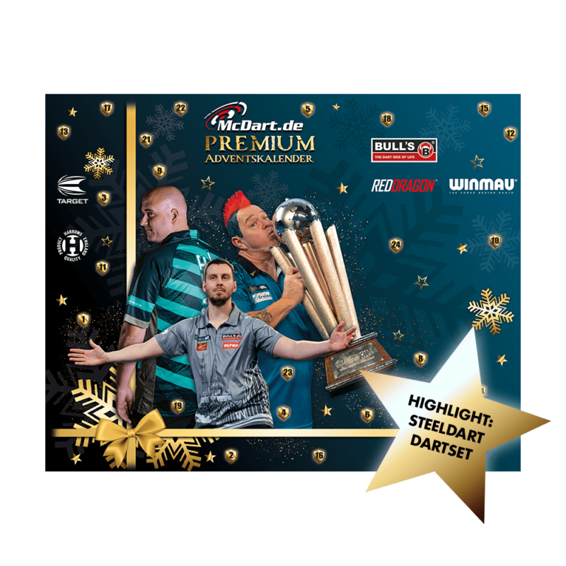 McDart Darts Adventskalender 2022 Premium mit Steeldart Highlight