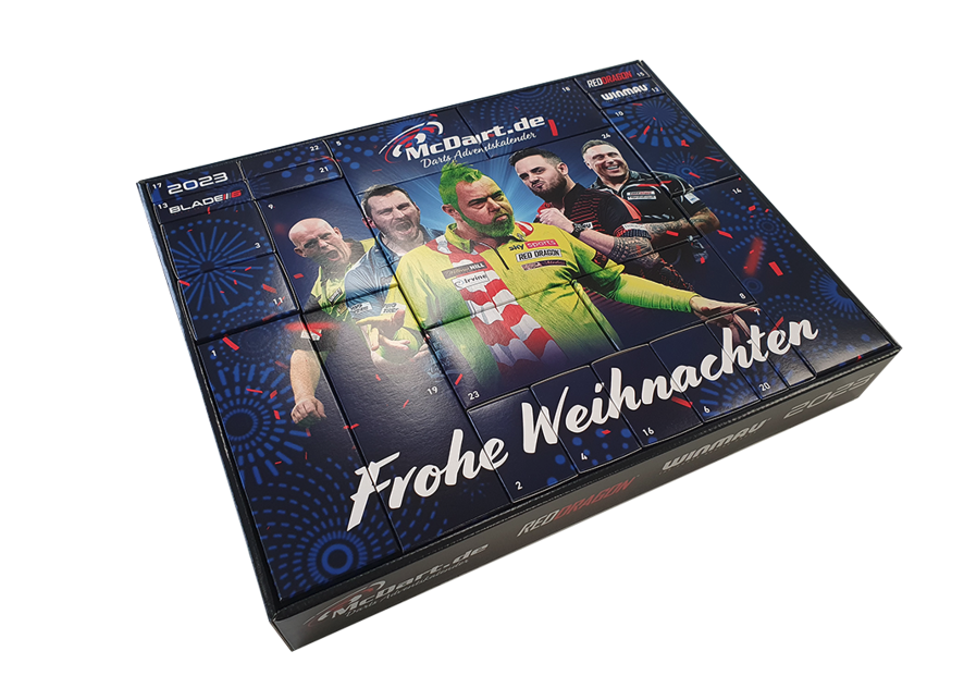 McDart Darts Adventskalender 2025 - 24 Türchen Mit RedDragon, Winmau & McDart Artikeln