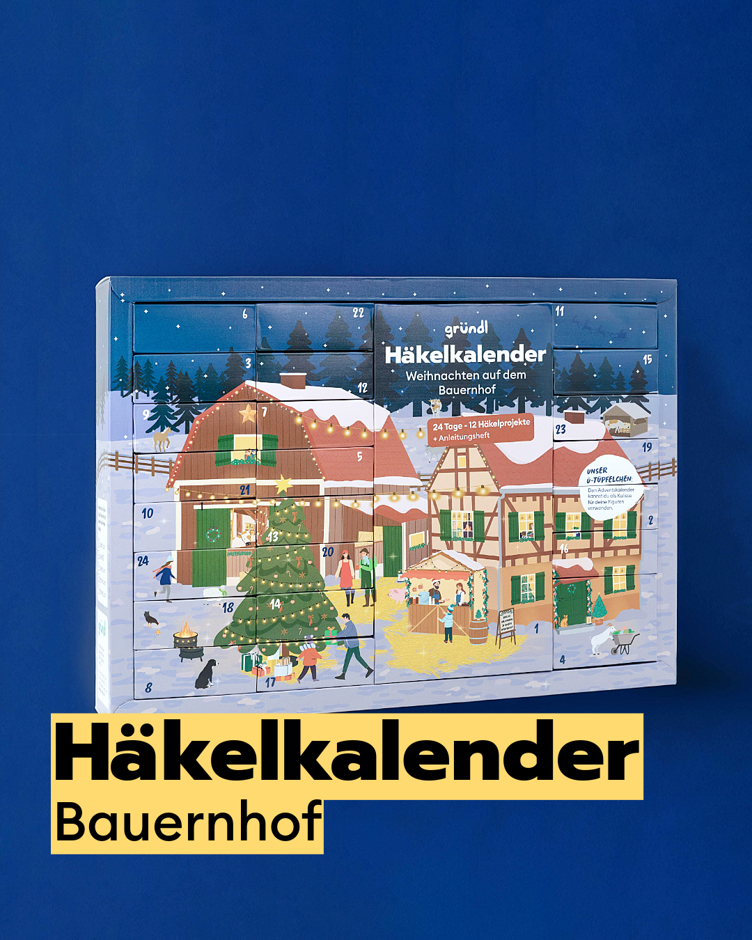 Gründl Häkel-Adventskalender Bauernhof 2026